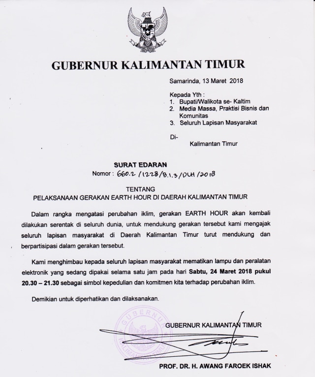 Surat Himbauan Gubernur Kalimantan Timur  (1)