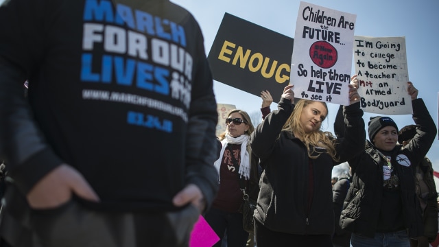 Aksi March For Our Lives. (Foto: Andrew Caballero-Reynolds/AFP)