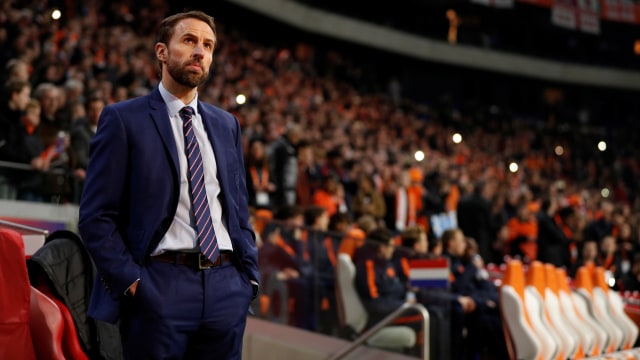 Southgate di laga vs Belanda. (Foto: Reuters/John Sibley)