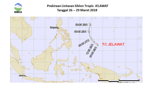 Siklon Tropis Jelawat. (Foto: Dok. BMKG)