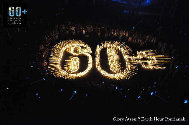 Selebrasi Earth Hour berlangsung meriah, tapi tetap ramah lingkungan
