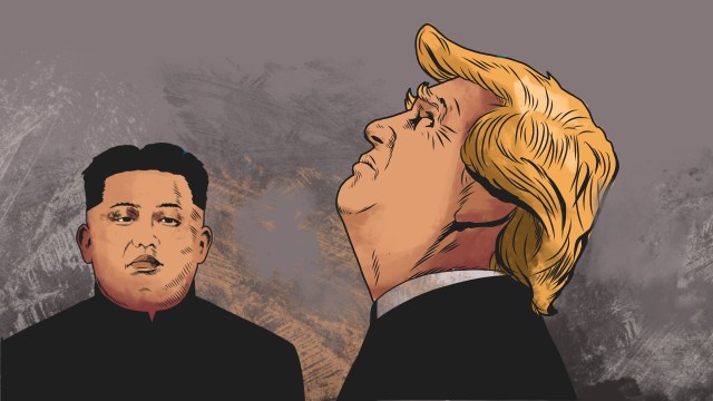 Kim Jong-un dan Donald Trump Foto: Faisal Nu'man/kumparan