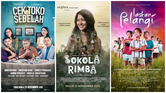 Tiga poster film tentang kehidupan. (Foto: Wikipedia & Miles Film)