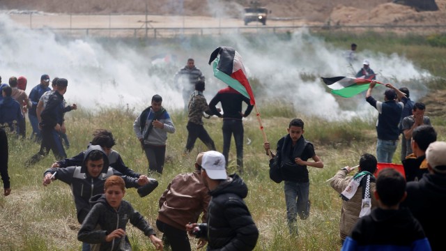 Aksi Hari Tanah di Gaza (Foto: REUTERS/Mohammed Salem)