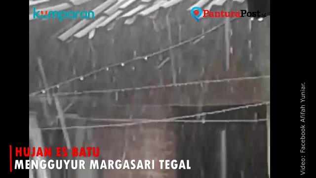 Video: Derasnya Guyuran Hujan Es di Kabupaten Tegal