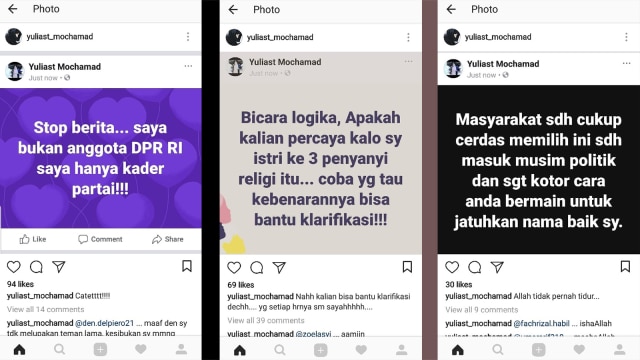 Screenshot Instagram Yulia Mochamad (Foto: Dok. Yulia Mochamad)