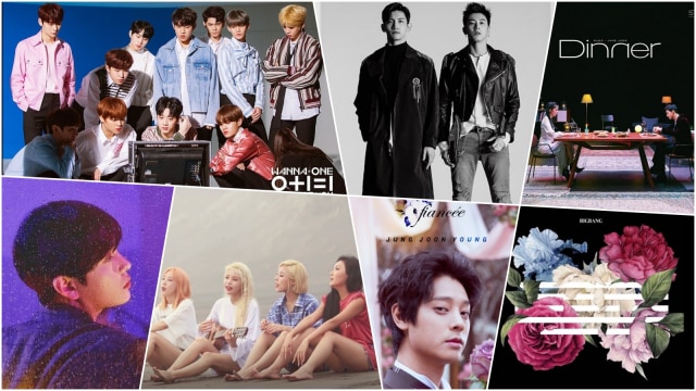 7 lagu K-pop yang rilis di bulan Maret. (Foto: Berbagai sumber)