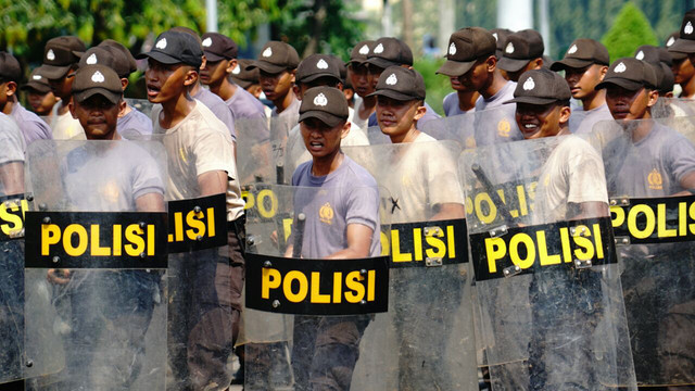 Calon taruna Akpol latihan di kawasan Monas Foto: Helmi Afandi Abdullah/kumparan