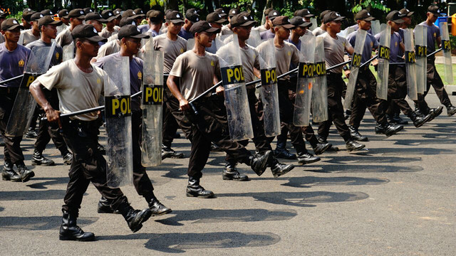 Ilustrasi calon taruna Akpol latihan di kawasan Monas Foto: Helmi Afandi Abdullah/kumparan