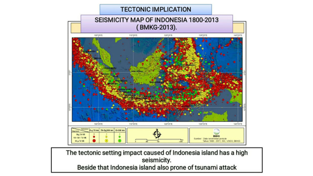 Peta potensi tsunami BMKG yang dibuat tahun 2001 (Foto: Dok. Istimewa)