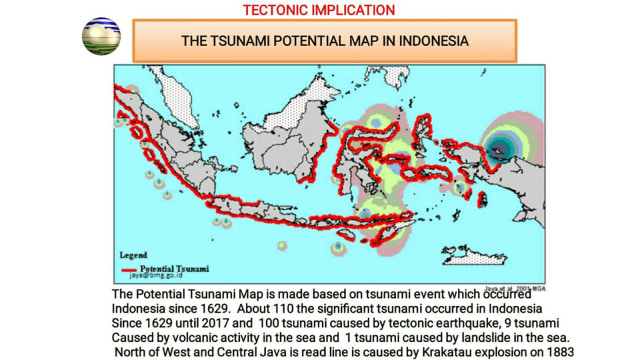 Peta potensi tsunami BMKG yang dibuat tahun 2001 (Foto: Dok. Istimewa)