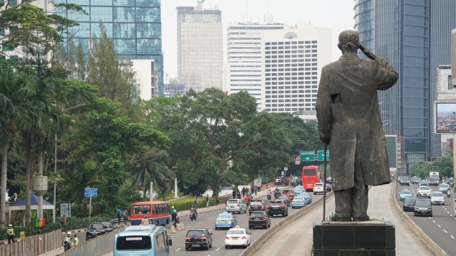 Patung Jenderal Sudirman bolong Foto: Nugroho Sejati/kumparan