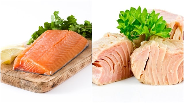 Ikan salmon dan ikan tuna. (Foto: Thinkstock)