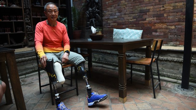 Xia Boyu, pendaki difabel asal China (Foto: AFP/Prakash Mathema)