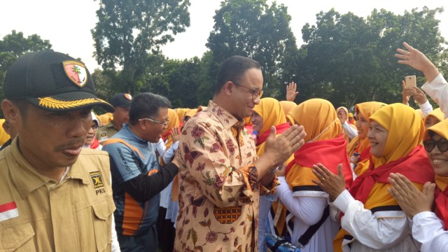 Anies dan Sohibul di acara Latansa PKS. (Foto: Nabilla Fatiara/kumparan)