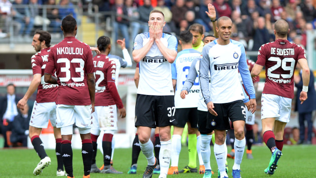 Inter harus puas pulang dengan tangan hampa. (Foto:  REUTERS/Massimo Pinca)