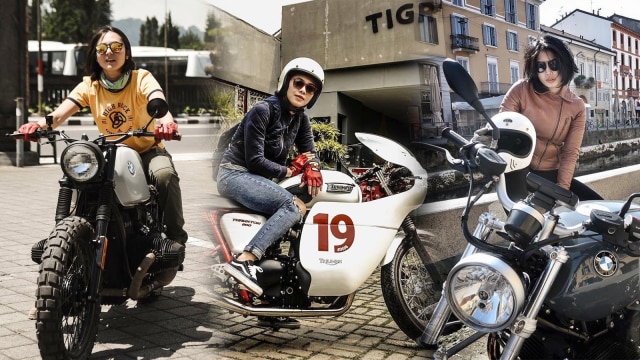 Artis perempuan yang gemar naik motor. (Foto: Instagram @popsovia @dianayulestari @nabilabylla)