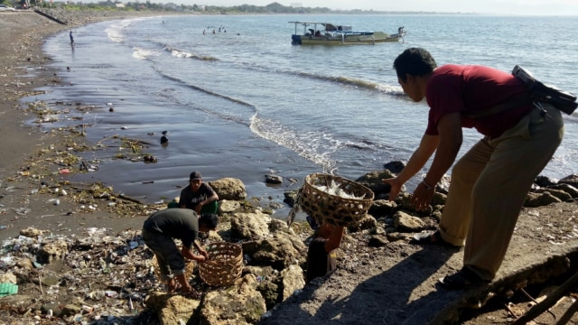 Sampah di pesisir pantai daerah Sanur, Bali. (Foto: Cisilia Agustina Siahaan/kumparan)