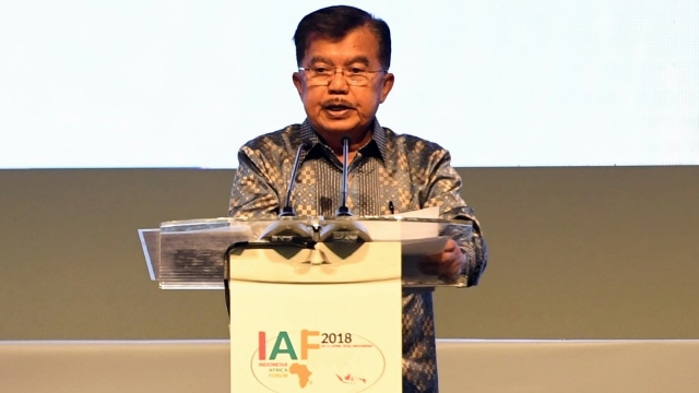 Jusuf Kalla di Indonesia Africa Forum 2018. (Foto: iaf.kemlu.go.id)