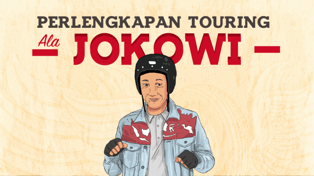 Perlengkapan touring ala Jokowi. (Foto: Muhammad Faisal N/kumparan)