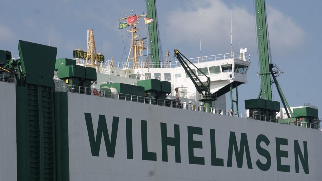 Kapal kargo Wallenius Wilhelmsen. (Foto: Fitra Andrianto/kumparan)