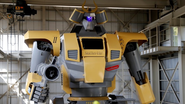 Robot LW-Mononofu yang terinspirasi 'Gundam'. (Foto: Kim Kyung-Hoon/Reuters)