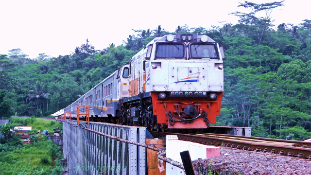 Kereta Api Melintasi Cirahong (Foto: Flickr/Alpinus David)