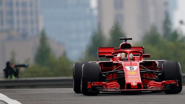 Vettel di Kualifikasi GP China. (Foto: Reuters/Aly Song)
