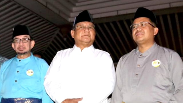 Salim Segaf, Prabowo, dan Sohibul Iman. (Foto: Fanny Kusumawardhani/kumparan)