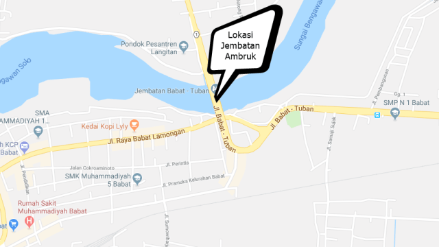 Jembatan Tuban Ambruk (Foto: Google Maps)