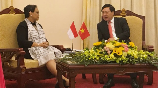 Menlu Retno bertemu Menlu Vietnam. (Foto: Dok. Kemlu)