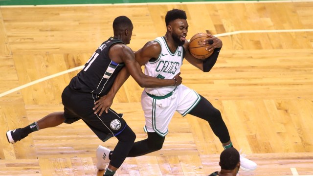 Jaylen Brown pimpin Celtics. (Foto: USA Today via Reuters/Paul Rutherford)