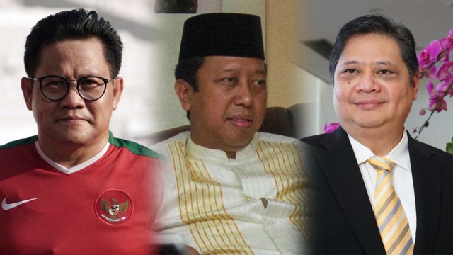 Muhaimin Iskandar, Romahurmuziy, dan Airlangga. (Foto: Iqbal Firdaus/kumparan & Antara/Aji Setyawan)