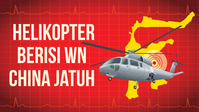 Helikopter berisi WN China Jatuh (Foto: Basith S/kumparan)