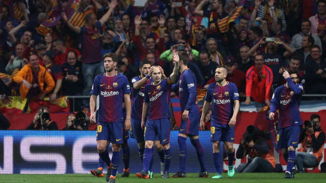 Para pemain Barcelona. (Foto: Reuters / Susana Vera)