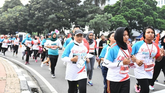 Menlu Retno ikut Kartini Run 2018. (Foto: Instagram @retno_marsudi)