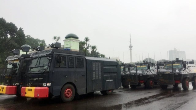 Pengamanan di depan Gedung DPR/MPR. (Foto: Mirsan Simamora/kumparan)