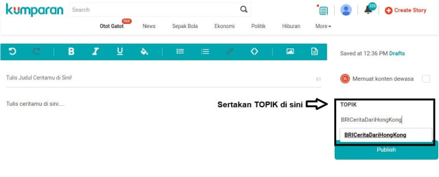 com-Cara Menyertakan Topik (Foto: kumparan)