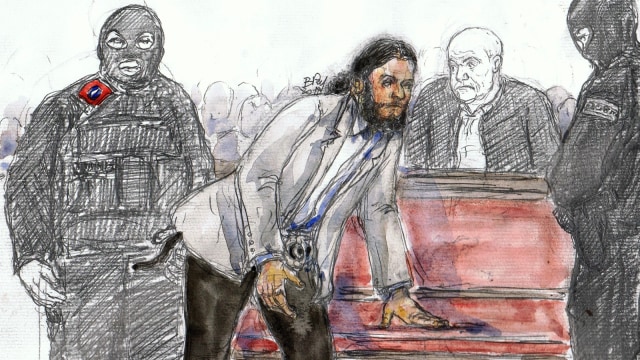 Praperadilan Salah Abdeslam. (Foto: AFP/Benoit Peyrucq)