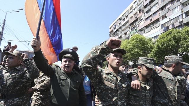 Unjuk rasa besar di Armenia (Foto: REUTERS/Vahram Baghdasaryan)