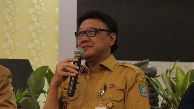 Menteri Dalam Negeri Tjahjo Kumolo di Sumut. (Foto: Ade Nurhaliza/kumparan)