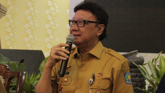 Menteri Dalam Negeri Tjahjo Kumolo di Sumut. (Foto: Ade Nurhaliza/kumparan)