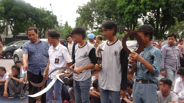 Polisi amankan pelajar yang hendak tawuran (Foto: Dok Polres Bogor)