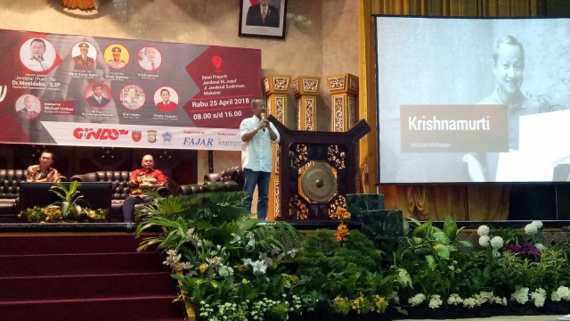 Motivator Krishnamurti di Seminar GINDO (Foto:  Nabilla Fatiara/kumparan)