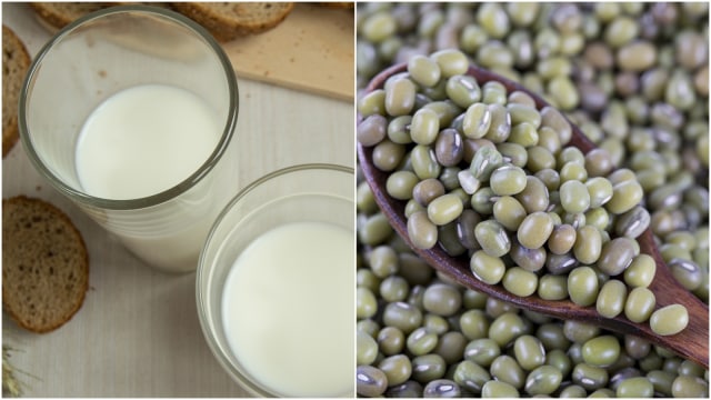 Kombinasi susu dan kacang hijau (Foto: Thinkstock)