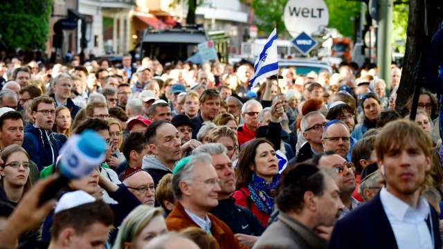 Aksi Dukungan Yahudi di Jerman. (Foto: AFP/Tobias Schwarz)