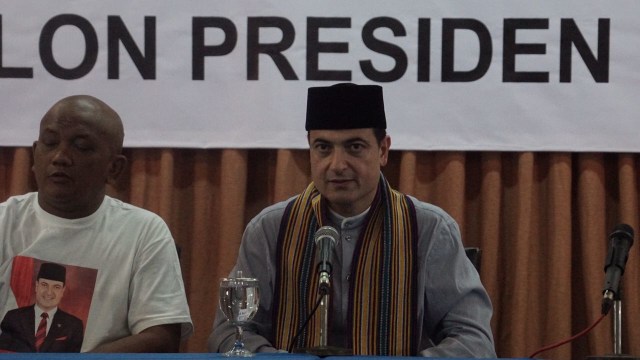 Deklarasi Sam Aliano sebagai calon presiden (Foto: Fitra Andrianto/kumparan)