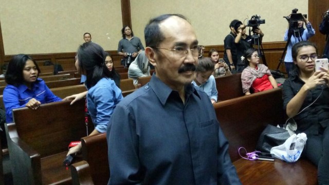 Fredrich Yunadi di pengadilan tipikor Jakarta. (Foto: Aprilandika Pratama/kumparan)