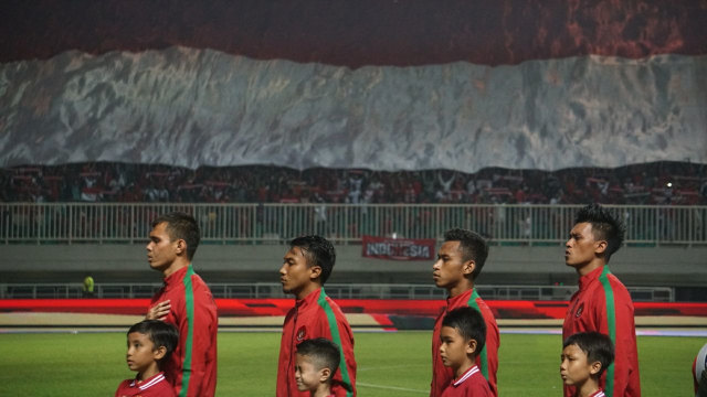Pertandingan Indonesia vs Bahrain. (Foto: Irfan Adi Saputra/kumparan)