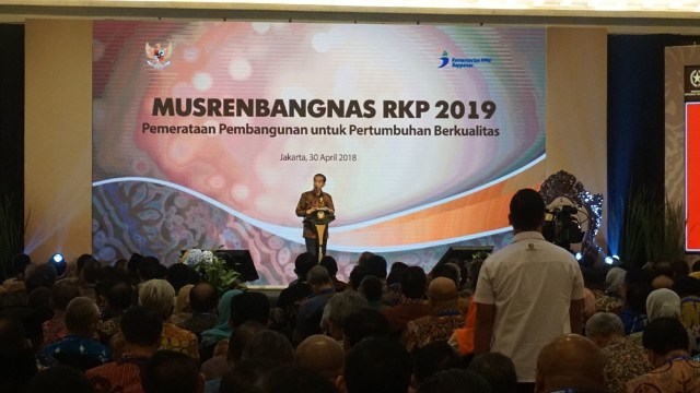 Jokowi Pidato di Musrenbangnas 2018. (Foto: Yudhistira Amran Saleh/kumparan)